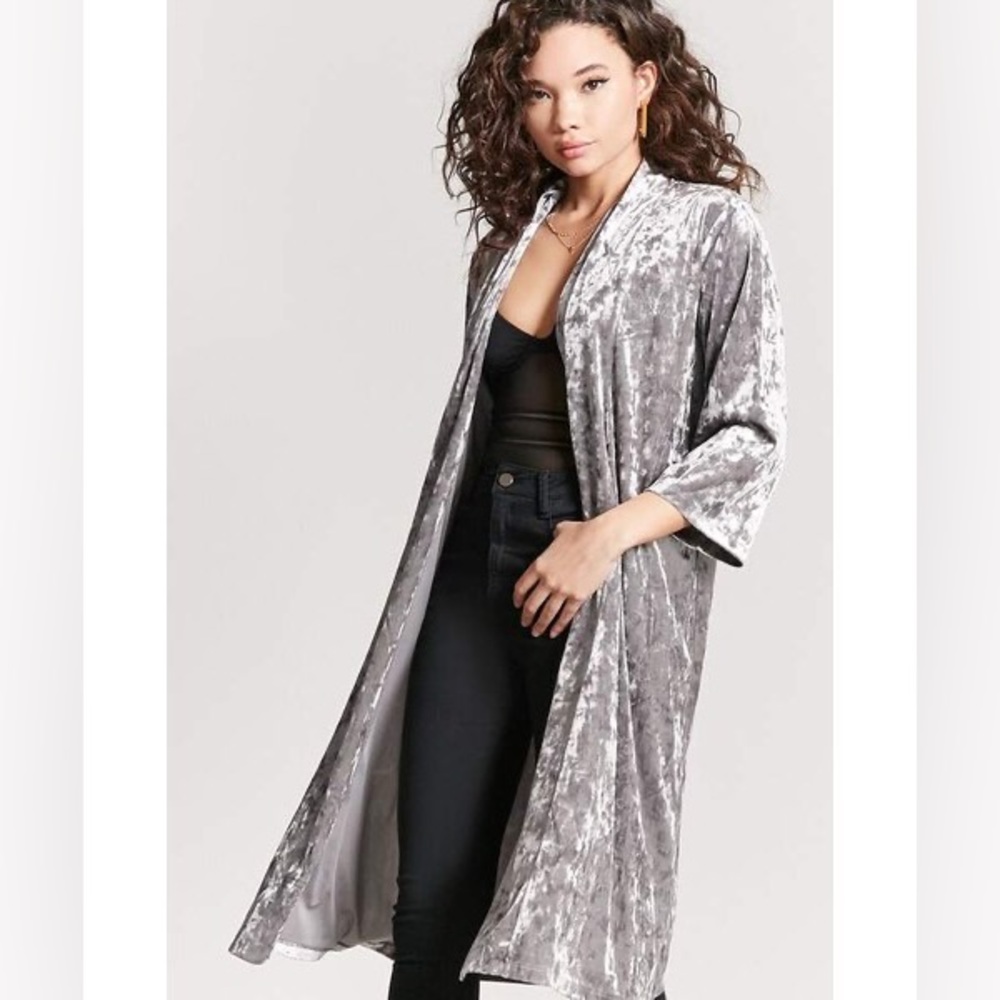 Forever 21 Crushed Velvet Kimono size small
